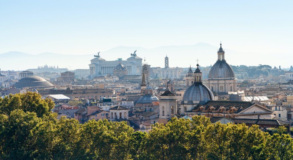 panorama of Rome city in side of Capitoline Hill
