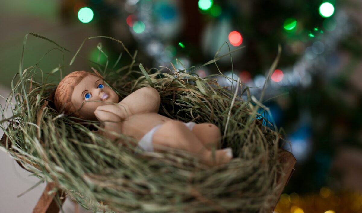 New born baby Jesus Christ as crib figure