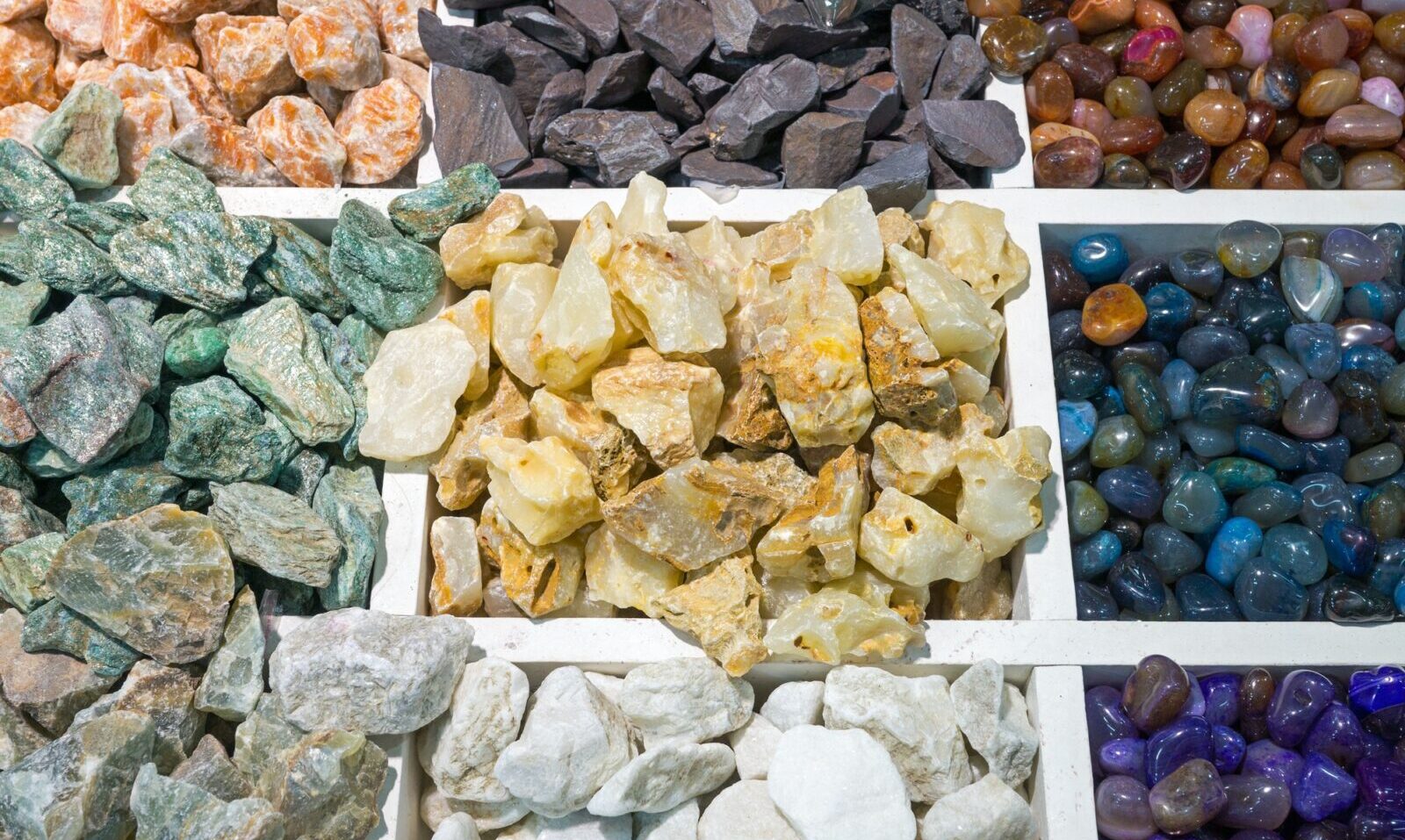 Colourful semi-precious stones
