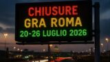 Chiusure sul Grande Raccordo Anulare di Roma: il programma della settimana 20-26 luglio 2026