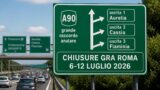 Chiusure sul Grande Raccordo Anulare di Roma: il programma della settimana 6-12 luglio 2026