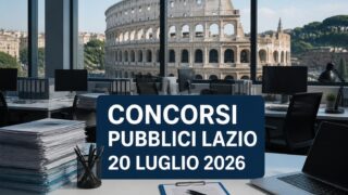 Concorsi pubblici Lazio, 20 luglio 2026: tutti i bandi aperti